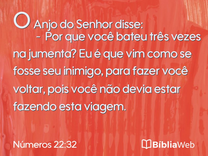 Números 22:32 em imagem para compartilhar