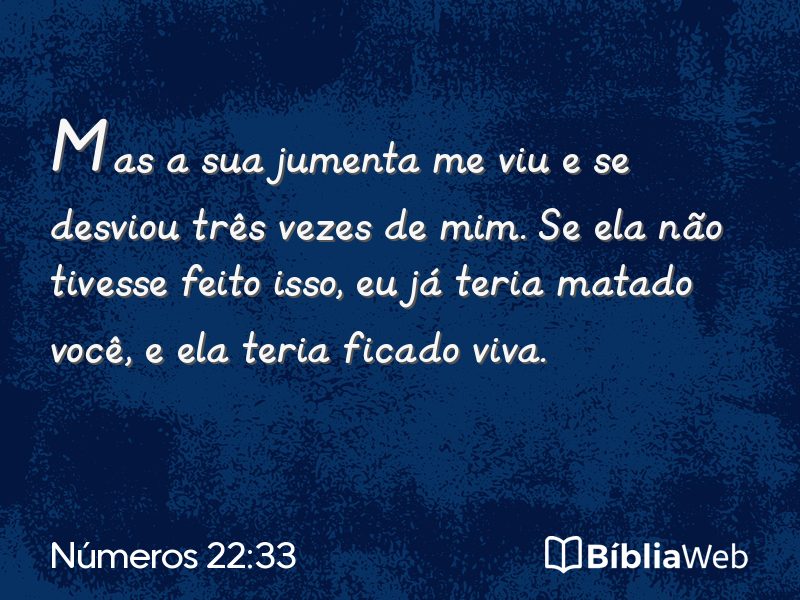 Números 22:33 em imagem para compartilhar