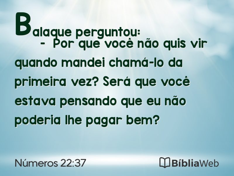 Números 22:37 em imagem para compartilhar
