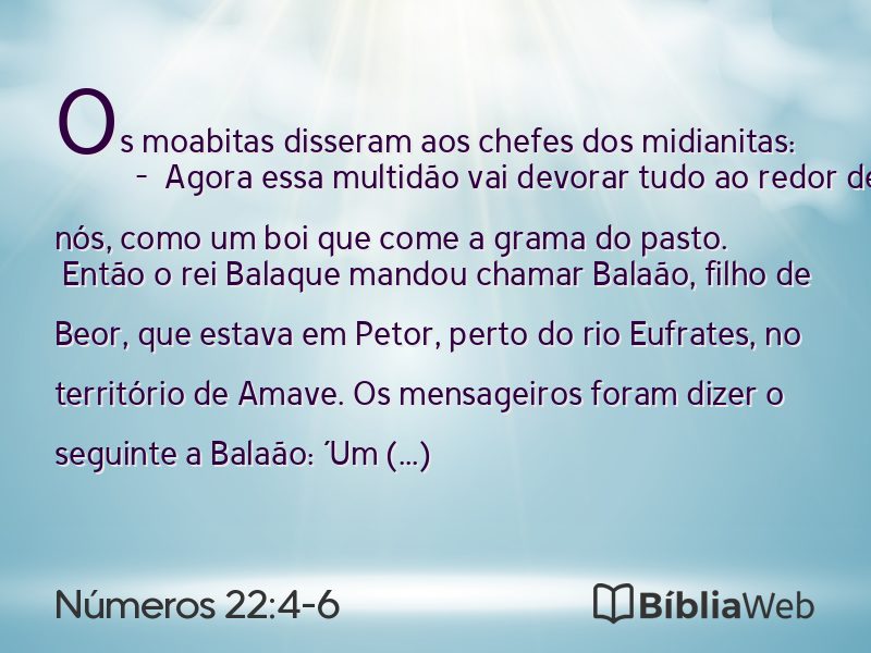 Números 22:4-6 em imagem para compartilhar