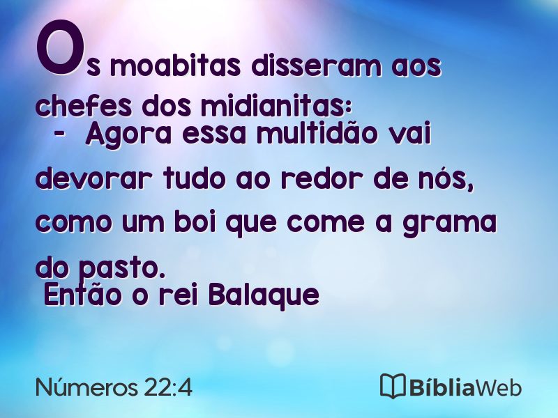 Números 22:4 em imagem para compartilhar