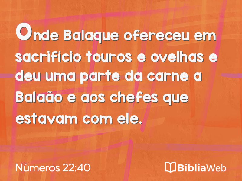 Números 22:40 em imagem para compartilhar