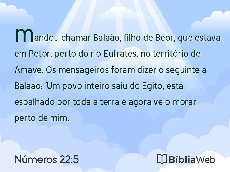 Números 22:5 em imagem para compartilhar