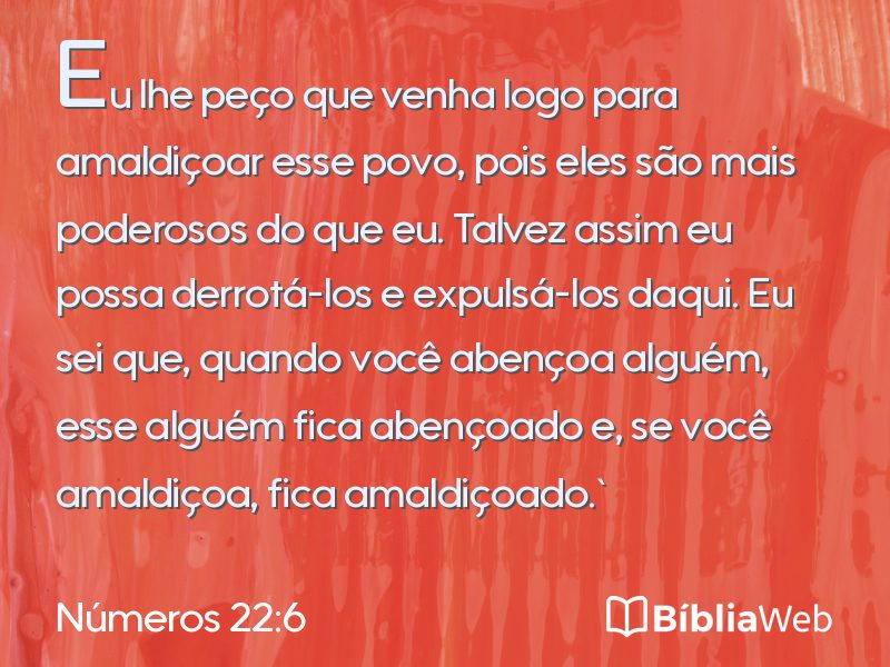 Números 22:6 em imagem para compartilhar