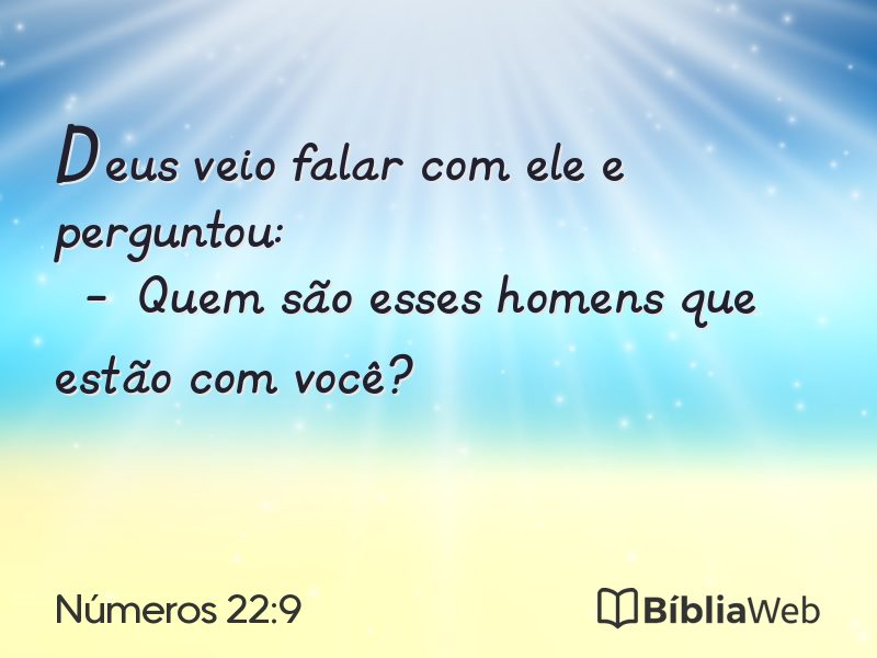Números 22:9 em imagem para compartilhar