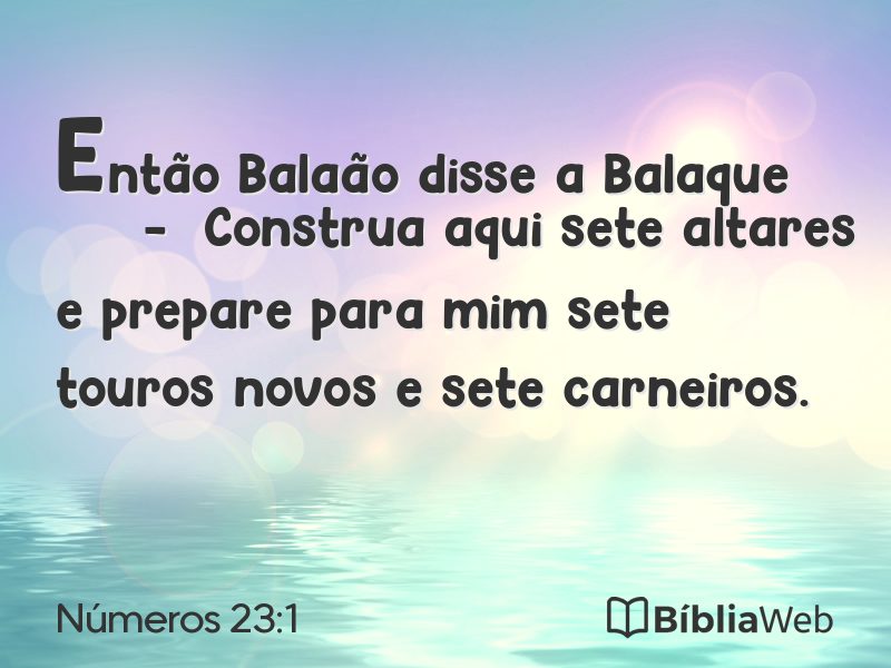 Números 23:1 em imagem para compartilhar