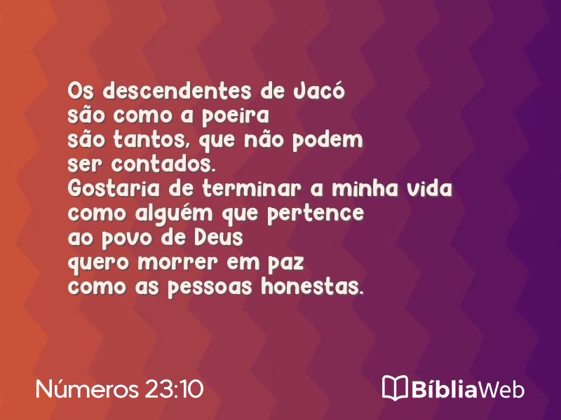 Números 23:10 em imagem para compartilhar