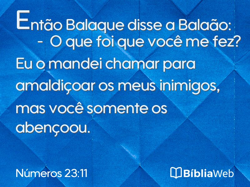 Números 23:11 em imagem para compartilhar