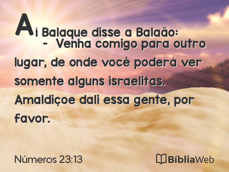 Números 23:13 em imagem para compartilhar