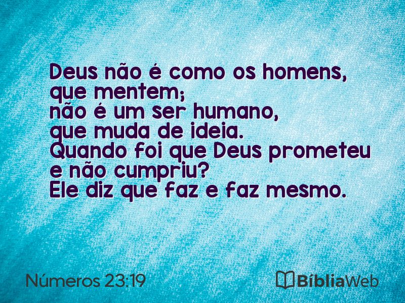 Números 23:19 em imagem para compartilhar