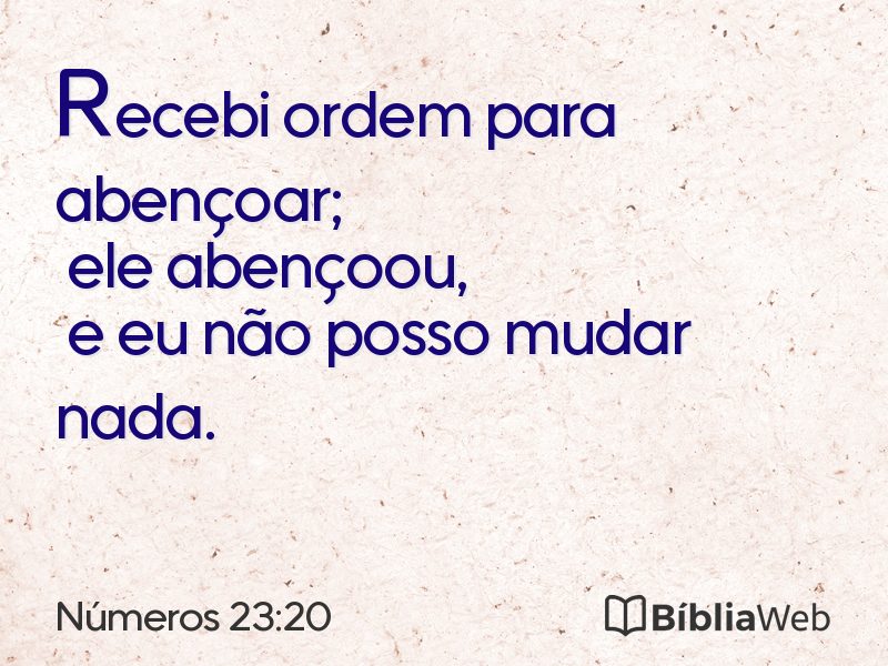 Números 23:20 em imagem para compartilhar