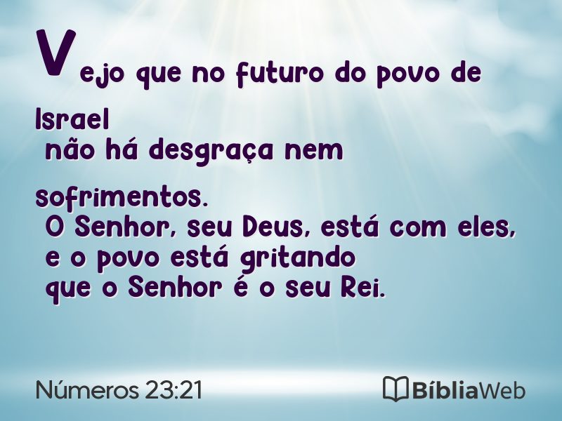 Números 23:21 em imagem para compartilhar