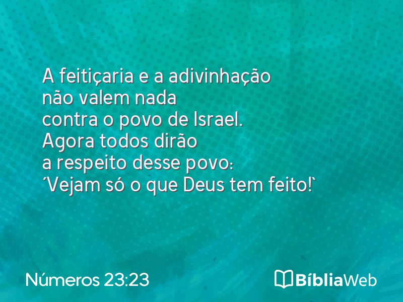 Números 23:23 em imagem para compartilhar