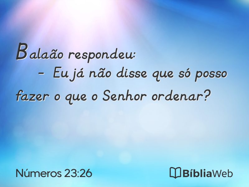 Números 23:26 em imagem para compartilhar
