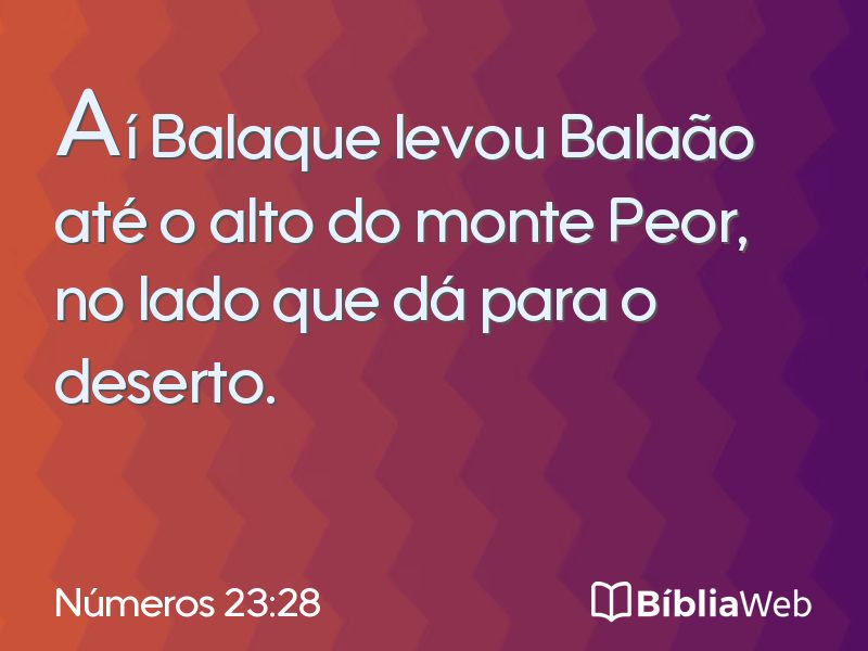 Números 23:28 em imagem para compartilhar