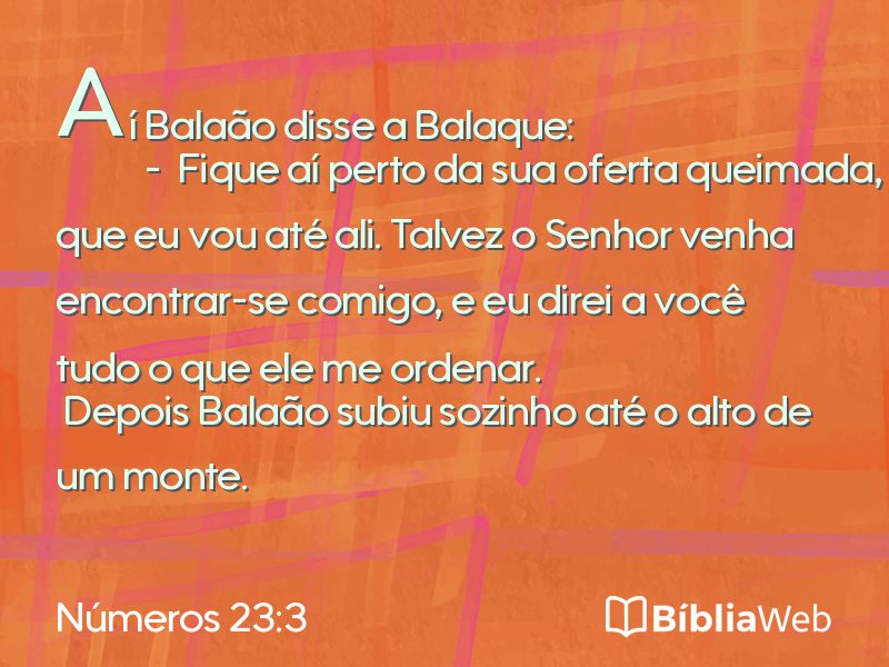 Números 23:3 em imagem para compartilhar