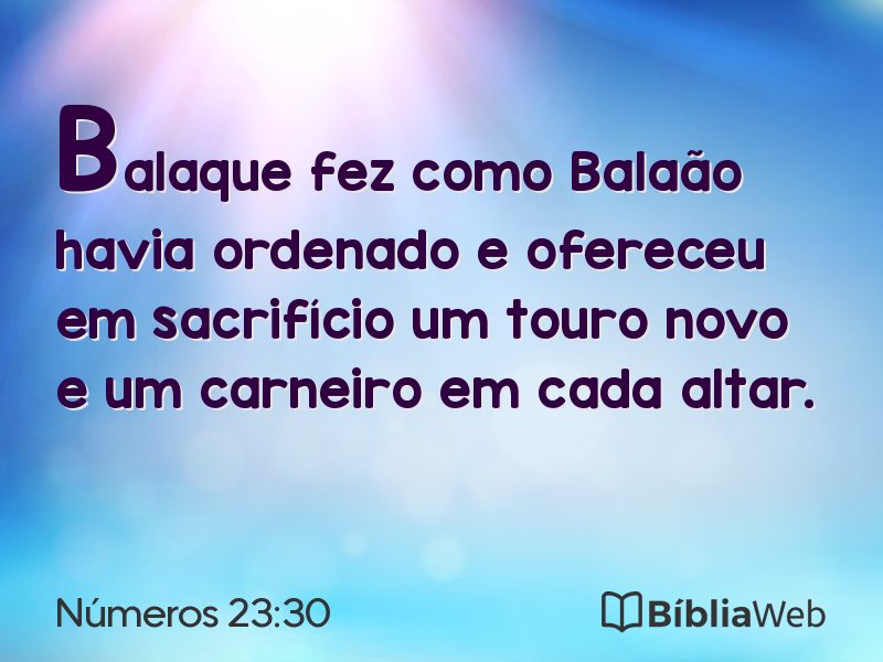 Números 23:30 em imagem para compartilhar