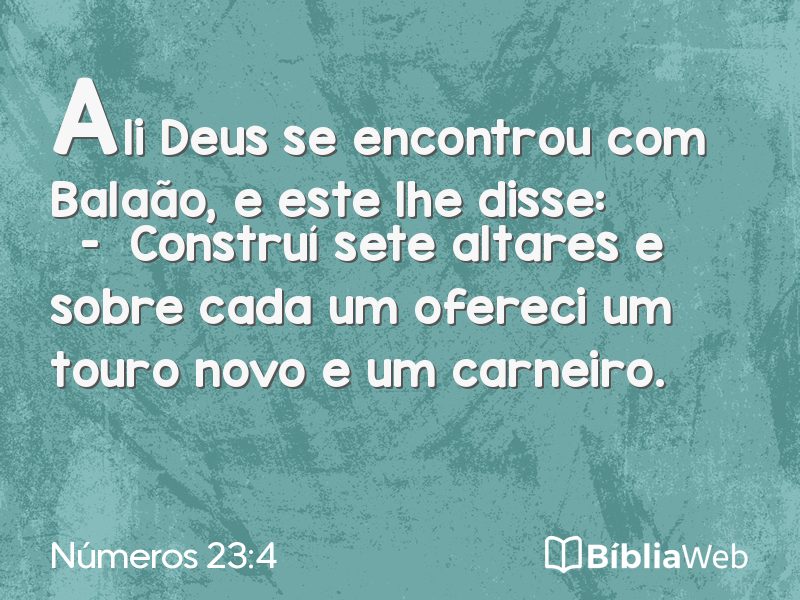 Números 23:4 em imagem para compartilhar