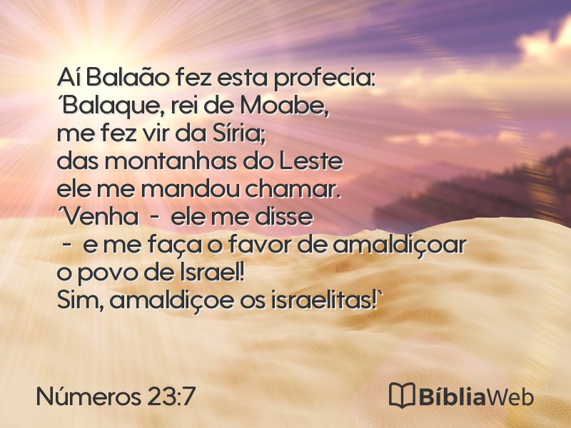 Números 23:7 em imagem para compartilhar