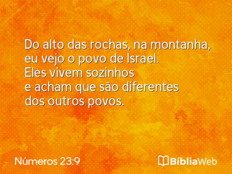 Números 23:9 em imagem para compartilhar