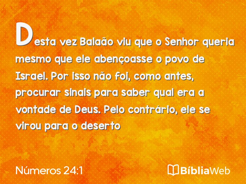 Números 24:1 em imagem para compartilhar