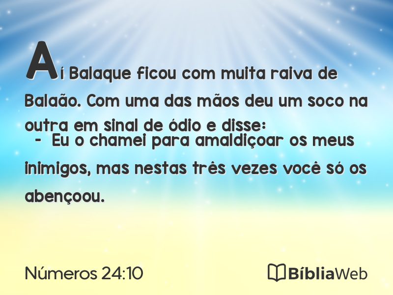 Números 24:10 em imagem para compartilhar
