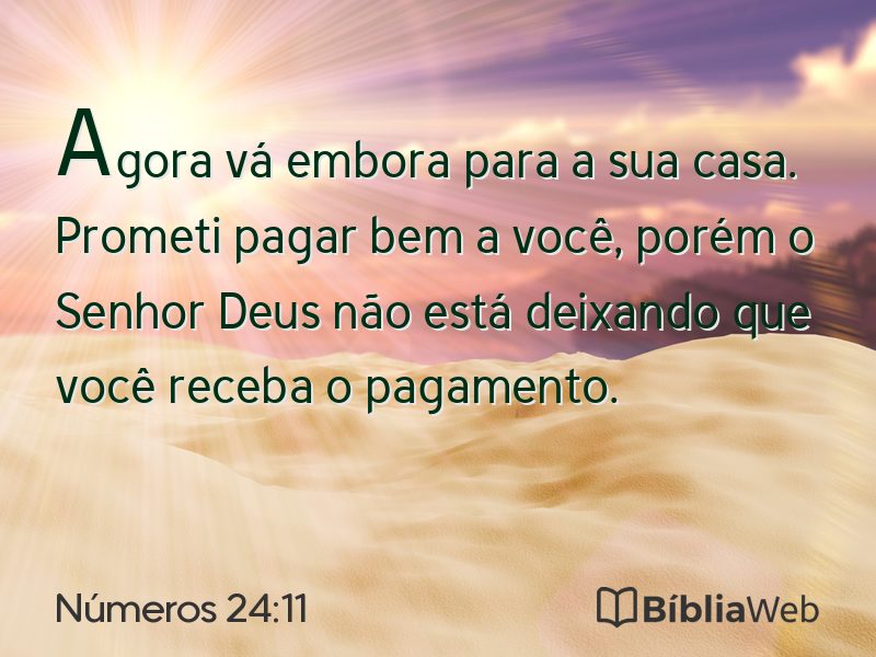 Números 24:11 em imagem para compartilhar