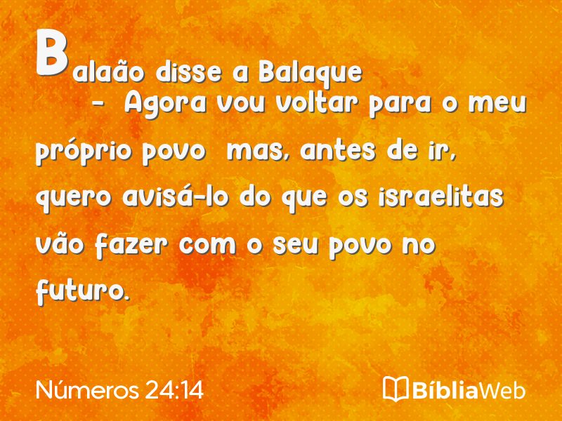 Números 24:14 em imagem para compartilhar