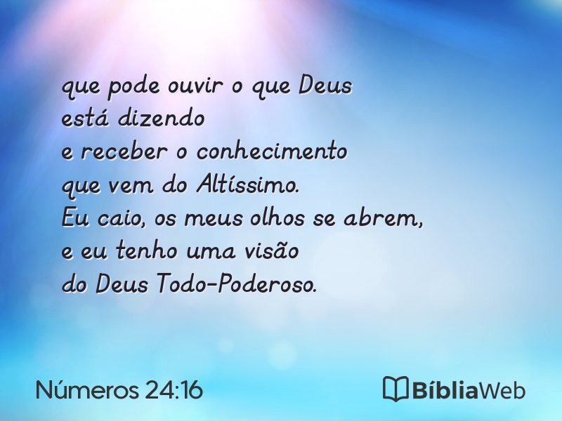 Números 24:16 em imagem para compartilhar