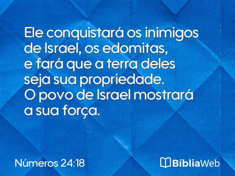 Números 24:18 em imagem para compartilhar