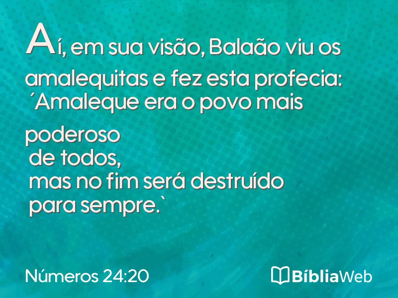 Números 24:20 em imagem para compartilhar