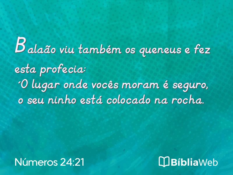 Números 24:21 em imagem para compartilhar