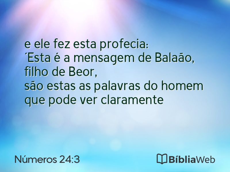 Números 24:3 em imagem para compartilhar