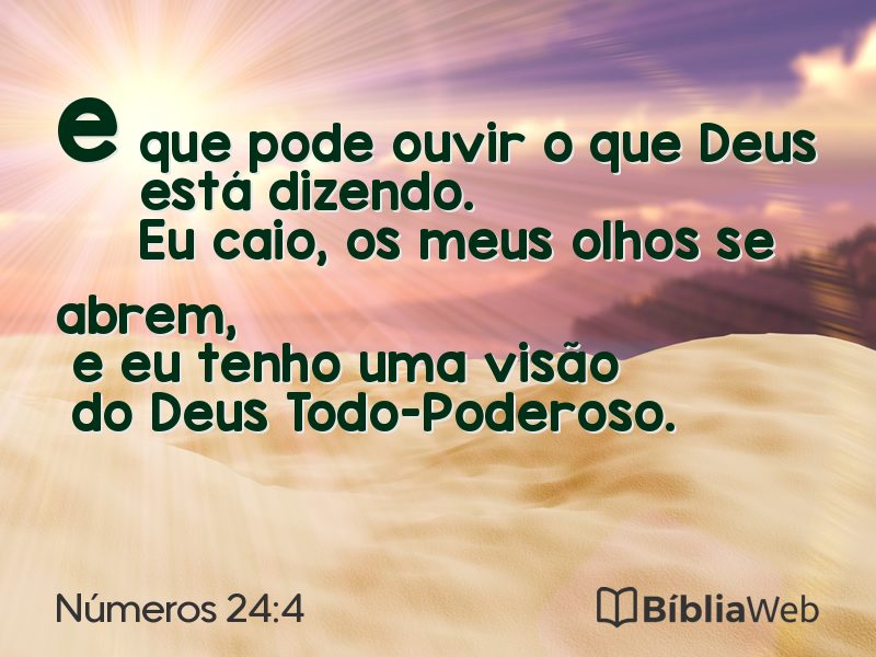 Números 24:4 em imagem para compartilhar