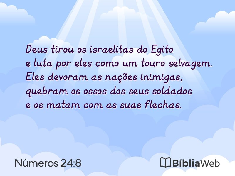 Números 24:8 em imagem para compartilhar