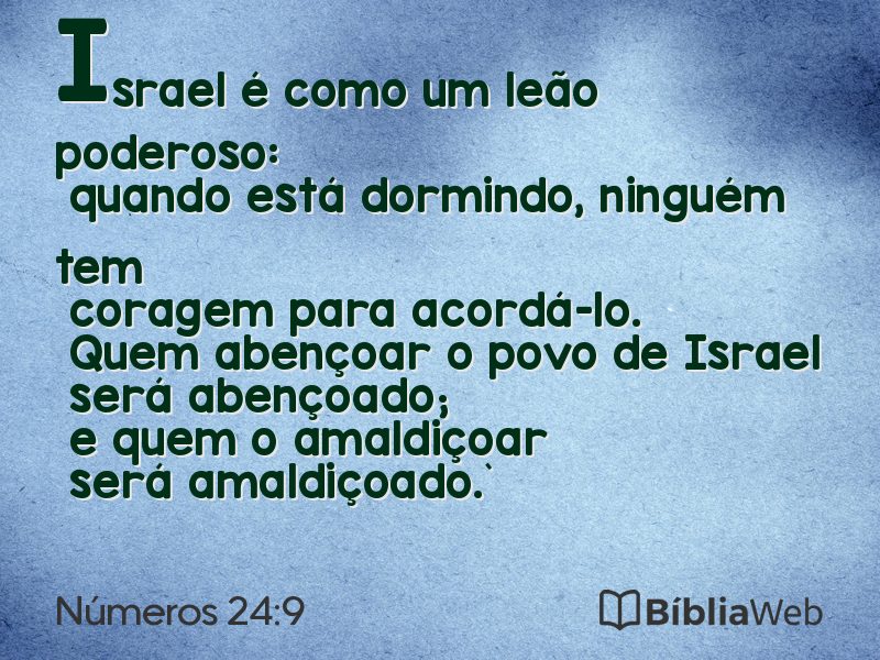 Números 24:9 em imagem para compartilhar