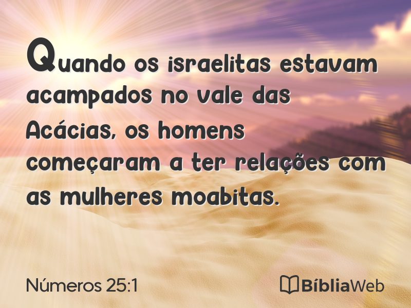Números 25:1 em imagem para compartilhar