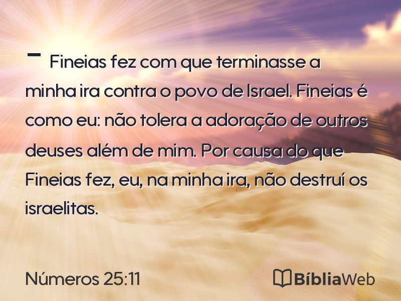 Números 25:11 em imagem para compartilhar