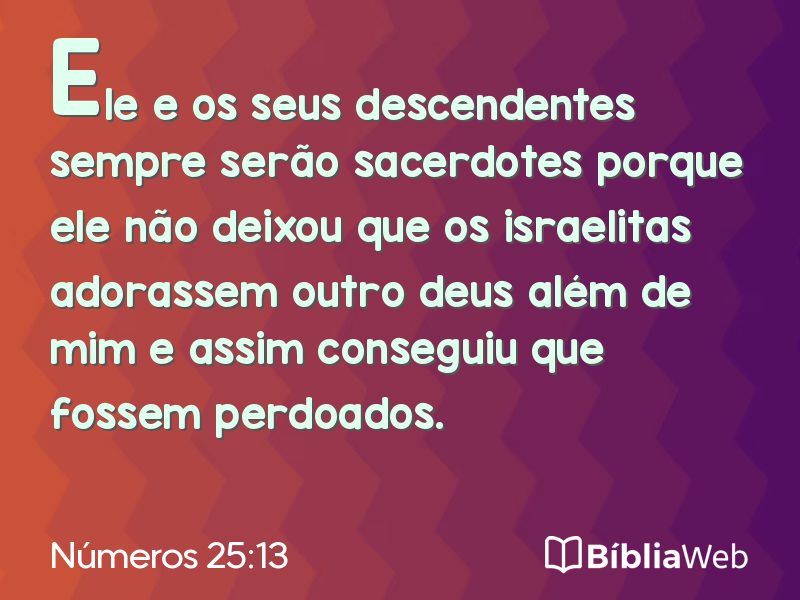 Números 25:13 em imagem para compartilhar