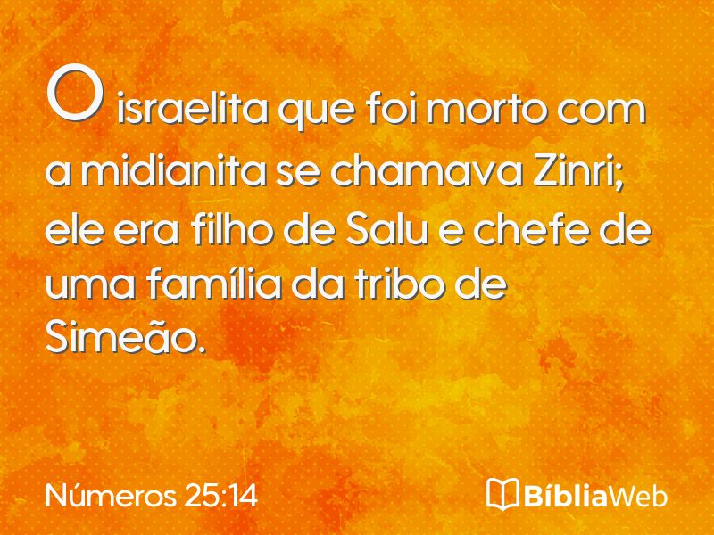 Números 25:14 em imagem para compartilhar
