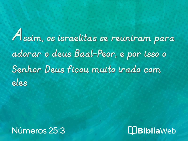 Números 25:3 em imagem para compartilhar