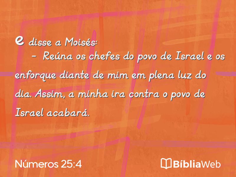 Números 25:4 em imagem para compartilhar