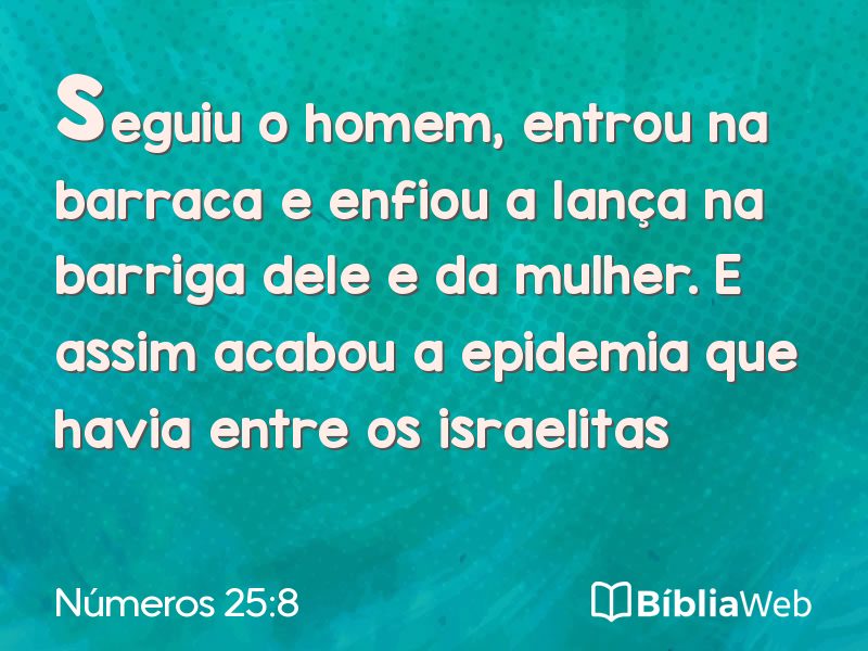 Números 25:8 em imagem para compartilhar