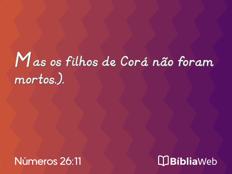 Números 26:11 em imagem para compartilhar