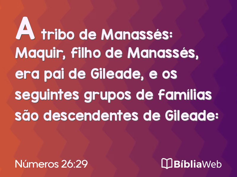 Números 26:29 em imagem para compartilhar