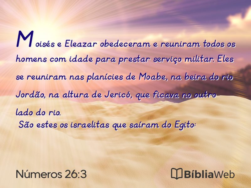 Números 26:3 em imagem para compartilhar