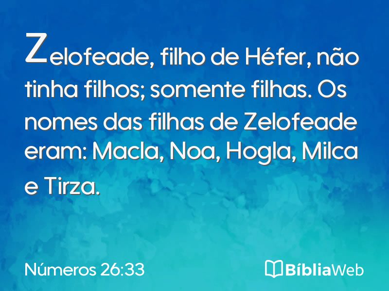 Números 26:33 em imagem para compartilhar