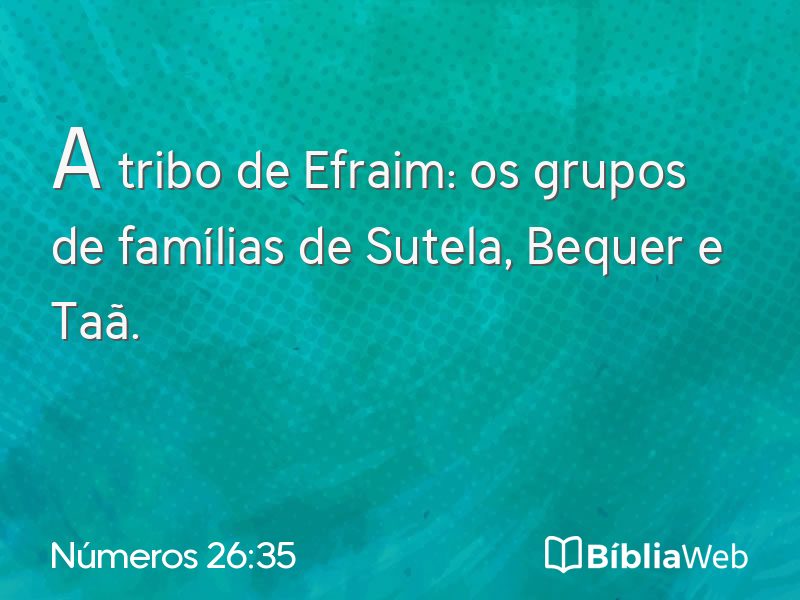 Números 26:35 em imagem para compartilhar
