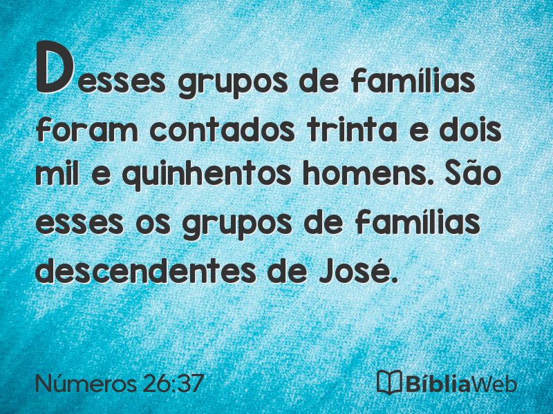 Números 26:37 em imagem para compartilhar
