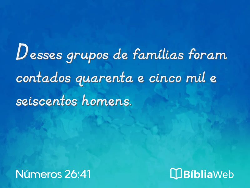 Números 26:41 em imagem para compartilhar